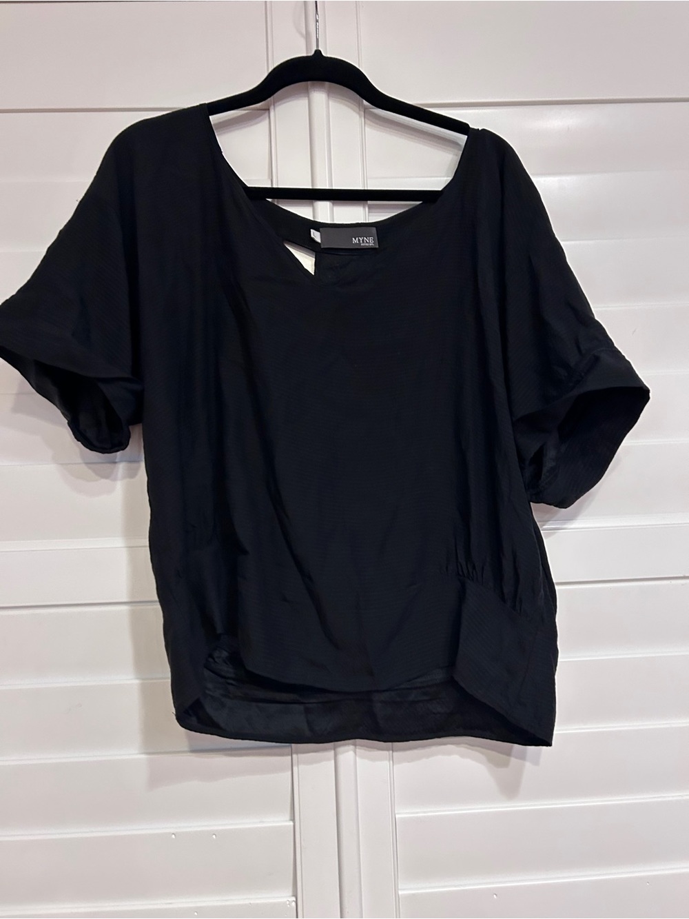Myne Shadow Stripe Tshirt Black Size Large